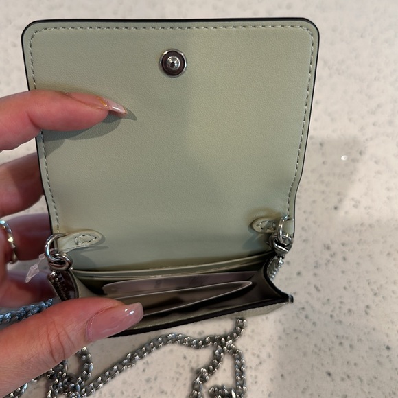 Coach Mini Wallet On A Chain Silver/ Pale - Picture 3 of 6